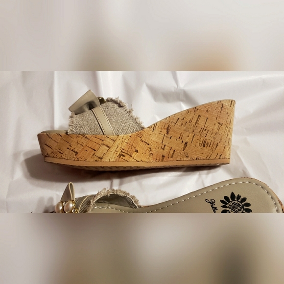 Yellow Box Embellished Wedge Sandals - Picture 11 of 15